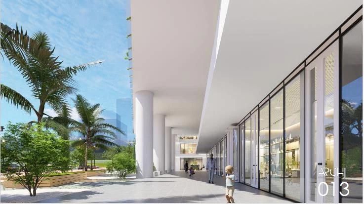 Architectural visualization of a WTC Addis public promenade